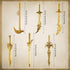 Yexiya 24 Pack Ancient Sword Pens Set Gel Ink Novelty Fun Cool Sword Pens Plastic Gel Ink Pens Cool Pens for Christmas Birthday Party Presents and School Writing