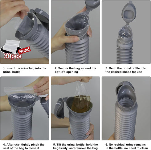 750ML, Pee Bottles for Men, Portable Urinal for Men, Collapsible Urine Bottle Car Urinals for Men and Women, Emergency
