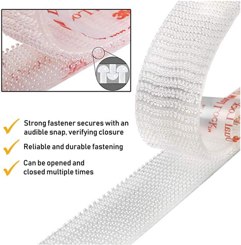 Canopus Hook and Loop SJ3560, 1in x 2in, 12 Pack Waterproof Reclosable Fastener Pads