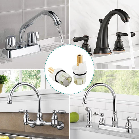RP25513 Faucet Stem Assembly Replacement Kit for Two Handle Faucet, Includes RP4993 Seats and Springs, 4 Pack