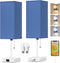18'' Table Lamp for Bedroom set of 2,3-Color Bedside Lamps with Pull