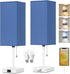 18'' Table Lamp for Bedroom set of 2,3-Color Bedside Lamps with Pull