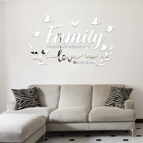 Zonon 3D Acrylic Wall Letter Quotes Decor, DIY Removable Art Decals Motivational Butterfly Mural Stickers for Home