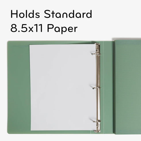 U Brands Poly Performance 1" Binders, Set of 2, Olive Green, Expanding File Pocket
