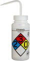 SP Bel-Art Right-to-Know 4-Color Ethanol Wash Bottles, 500ml, Polyethylene with Natural Cap, Pack of 4
