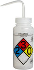 SP Bel-Art Right-to-Know 4-Color Ethanol Wash Bottles, 500ml, Polyethylene with Natural Cap, Pack of 4
