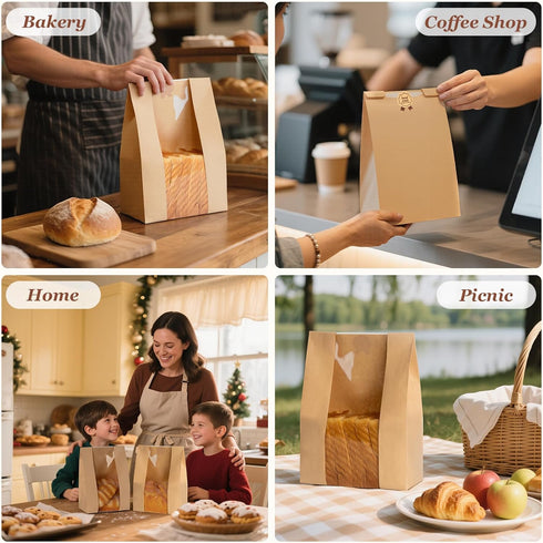 30 Packaging Storage(12.79"x8.26"x3.54") FUNFERY Pcs Sourdough Bread Bags for Home Made Bread Sourdough,Large Paper