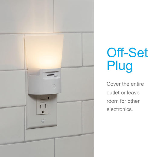 Dimmable 45123, 1 Pack, GE Ultrabrite Sconce LED Night Light GEPlug-In, Energy Efficient, Dusk-to-Dawn Sensor