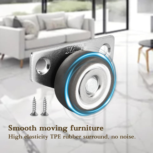 HhdvdyWgd 1.25" 4Pcs Side Mount Casters, Heavy Duty Low Profile Caster Wheels for Furniture Storage Bins Plant Stands