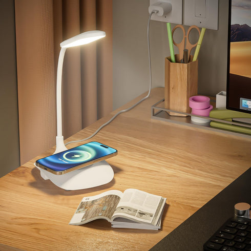 Dimmable LED Desk Lamp Wireless Charging Desk Lamp with Touch Control Office Desk Light Eye-Caring Office Lamp