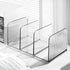 Ekoama 3 Acrylic Book End for Shelves Compartments Bookend Desk Books Stopper Magazine Stand Space Saving Desktop