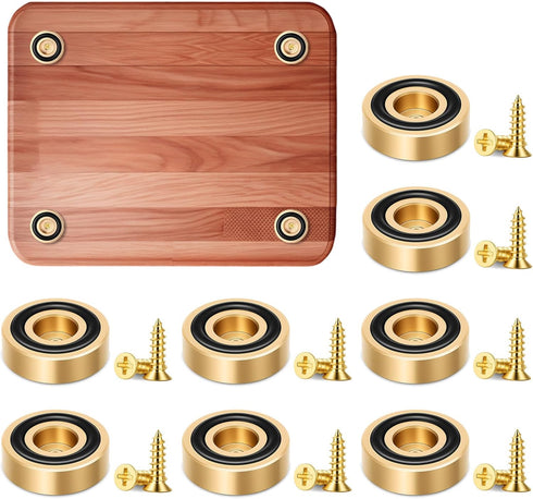 Exclaith 8 Pcs Brass Cutting Board Feet with Non Slip Pads 0.79 x