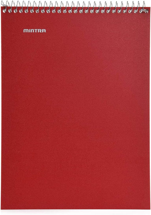 Mintra Office TOP BOUND Durable Spiral Notebooks, Arctic Ice, Chili Oil, Green Olive, College Ruled, 3-Pack