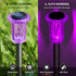 DenicMic 10 Pack Solar Lights Outdoor Waterproof Purple LED Stainless Steel Stake Outside Lights for Yard Pathway
