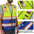 Reflective Mesh Vest High Visibility Two Tone with Pockets and Zipper Yellow and Blue Mesh with Orange Trim M