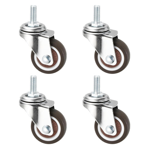 Patikil 1.25 Inch Stem Casters, 4 Pack Wire Shelf Caster Wheels Threaded