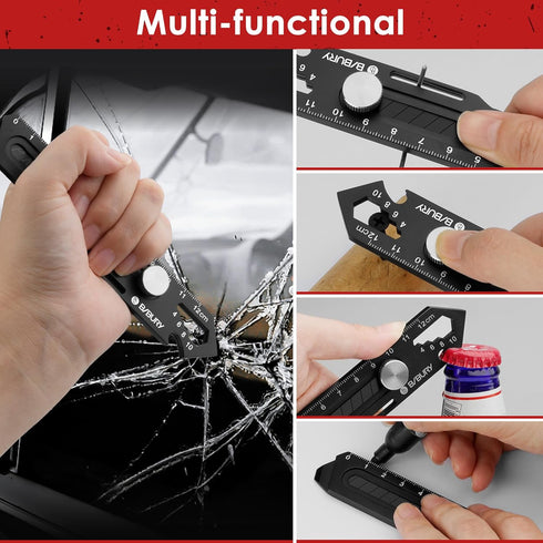 BIBURY 2 Pack Utility Knife, Heavy Duty Full Stainless Steel Retractable Box Cutter with 10PCS Blades