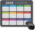 Akcdone 2026 Mouse Pad Calendar,Computer Mouse Pads Calendars Non-Slip Rubber Desk Mat Mousepad