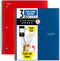Five Star Spiral Notebooks, 2 Pack, 3 Subject, 150 Sheets, College Ruled Paper, 11" x 8-1/2", Blue & Red