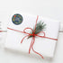 Happy Holidays Stickers, Navy Floral / 1000 Blue Wreath Christmas Labels Roll / 1.5" Round Envelope Seals, Made in USA