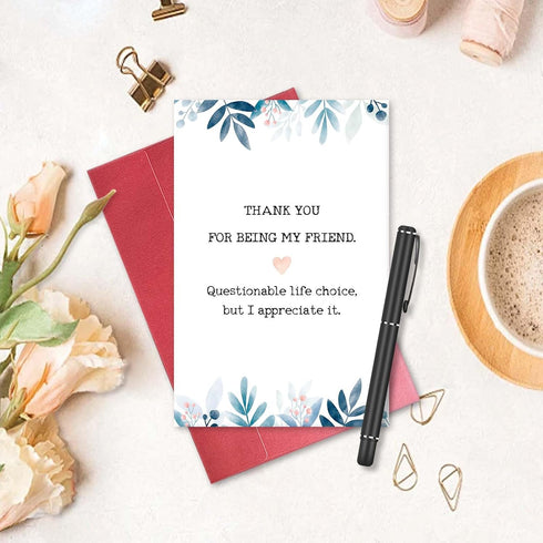hvdler Heartfelt Friendship Card for Man Woman, Funny Thank You Card for Friends, Appreciation Gift for BFF Bestie