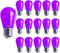 S14 Purple Replacement Light Bulbs, 2W LED Edison, Shatterproof Waterproof Decorative Bulb, E26 Base, 15 Pack