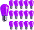 S14 Purple Replacement Light Bulbs, 2W LED Edison, Shatterproof Waterproof Decorative Bulb, E26 Base, 15 Pack