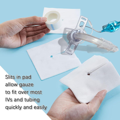 200 2" 2" 6 2 Timgle Pcs x Split Gauze Pads Ply Split Drain Sponge Gauze Non Woven Slit Bandage Sponges with Roll