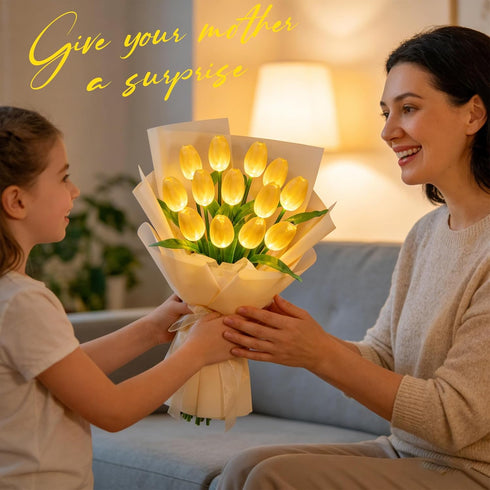 X-GiftKey 6PACKS Outdoor Solar Lights Waterproof - Brighter Tulip Flowers with Garden Gifts Stake Lights Decor,Yard