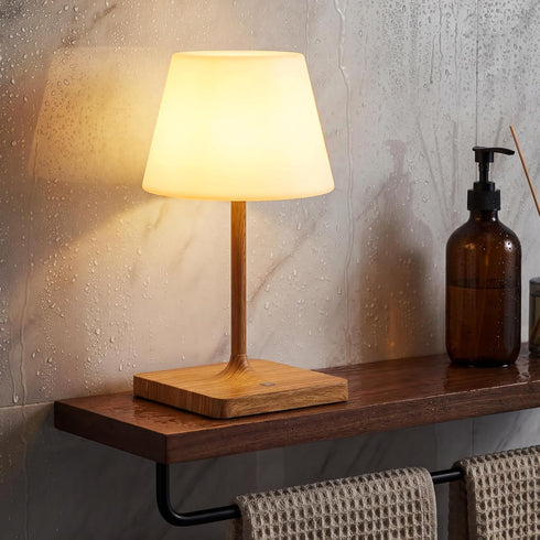 Shower Lamp Waterproof,4000mAh Battery Rechargeable Cordless Table Lamp for Indoor & Outdoor