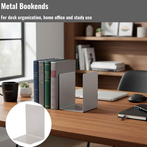 Calcipxx Metal Bookends for Desk - and Stylish Desk Organizers for Home Office and Study Spaces