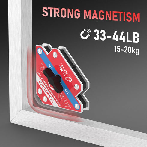 YESWELDER Switchable Arrow Welding Magnet, 33-44LBs On/Off Switch Magnetic Holder