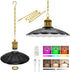 Puanticn Timing Battery Operated Chandelier, Rechargeable Battery Powered Pendant Light with Remote, 25x6cm
