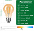 A19 Bulbs,2.5W(25W 250LM 2500K Bulb Chandelier,Non-Dimmable,Amber Glass,E26 Base,6 Packs Vintage LED Edison Light