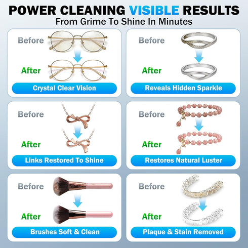 48KHz 400ML, Ultrasonic Cleaner, Jewelry Cleaner Ultrasonic Retainer Cleaner for Eyeglasses Rings Watch Band Necklace