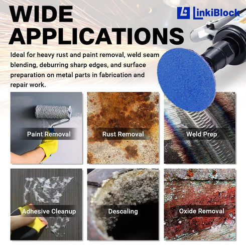 Linkiblock 50Pcs 2 inch Set 24 R-Type Quick Change Zirconia Surface Conditioning Sanding Discs Grit with Adapter