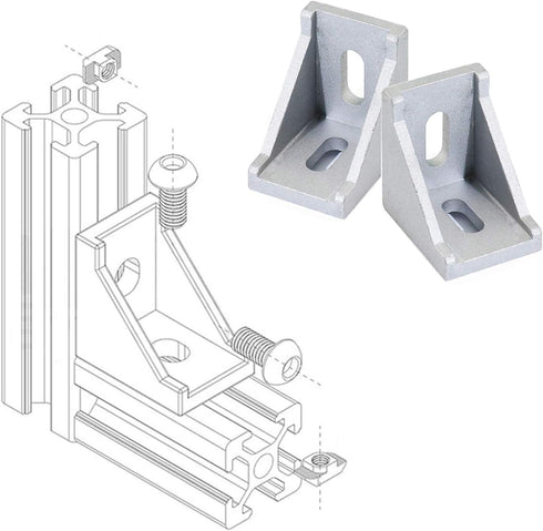 12 Sets 4040 Series Aluminum Extrusion Connectors, 12 pcs Corner Brackets, 24 pcs T Nuts and Screws
