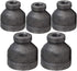 Malleable Iron Threaded Pipe Fitting Connector, 1-1/2 x 3/4 inch (Pack of 5) Reducing Coupling, Black BMRC1122-5
