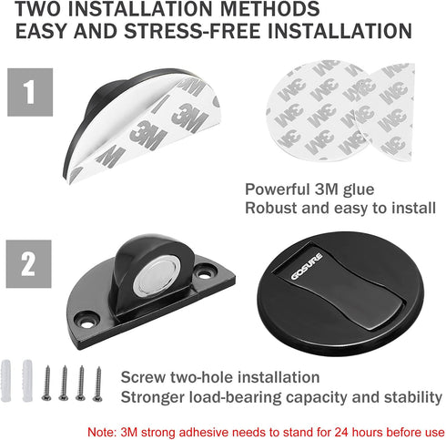 GOSURE 3M 1pcs) Floor Mount Magnet Door Stopper - Invisible Magnetic Door Stop, Magnets Door Stops Wall Prop Hold Open