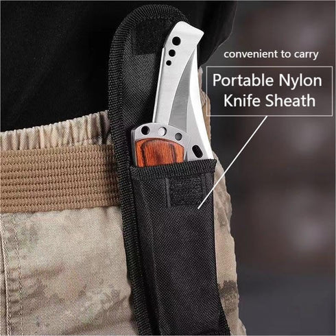 DOOM BLADE Long Blade Pocket Folding Knife, Sharp Survival Work Knives, Foldable Large Knife with Rosewood Handle, Gift