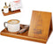 WoodenVibes Triangle Book Holder with Sailboat Design,Nautical Wooden Book Stand for Reading Valet