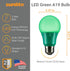Sunlite LED A19 Colored Light Bulb, 3 Watts (25w Equivalent), E26 Medium Base, Green