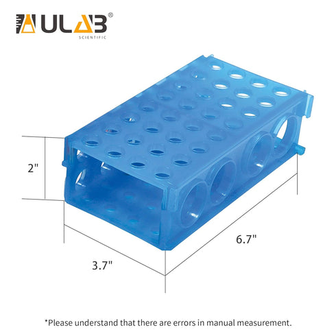ULAB Plastic Multipurpose 3-Way Centrifuge Tube Rack Set, 2 Colors Red Blue, PP Material