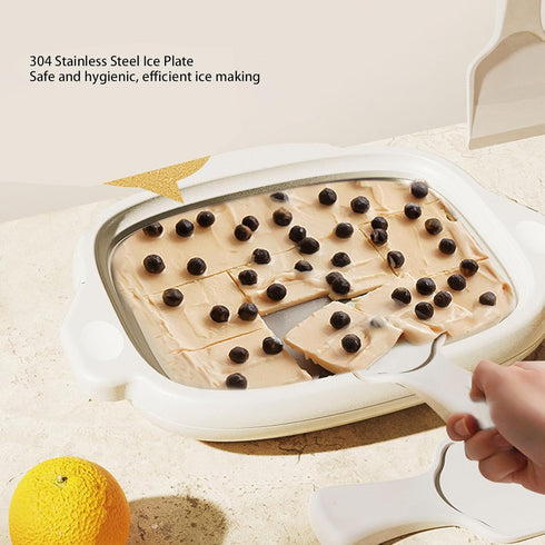 Depisuta 2 Frozen Instant Ice Cream Maker, Rolled Ice Cream Maker with Shovels, Stainless Steel Ice Cream Roll Machine