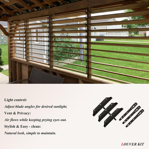 Explranltec 11 (48'') Louver Bracket Kit, Deck Sunblind System, Shutters Hardware System for Windows Garden, Complete