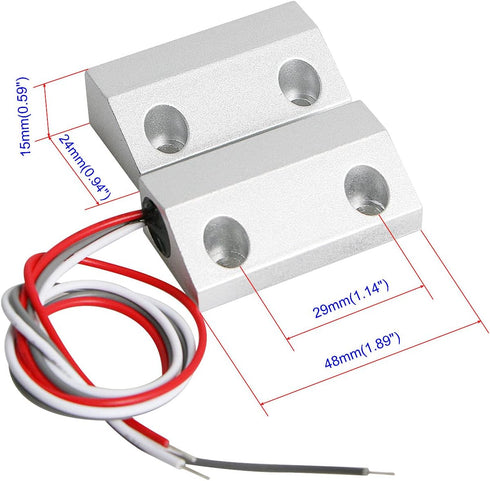 Aoje-Link MC-56 NC + NO Wired Magnetic Switch Door Window Reed Switch Micro Alarm Magnetic Contact Security Silver Gray 1pcs
