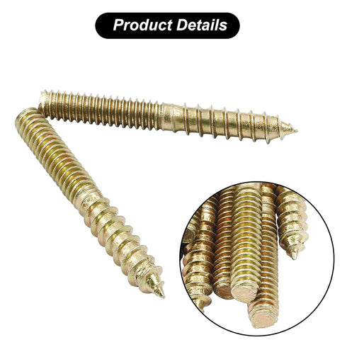 Biaungdo 1/4-20 x 2 Inch Hanger Bolts, 12 Pcs Self-Tapping Double Headed Bolts for Wood Joint Furniture Accessories