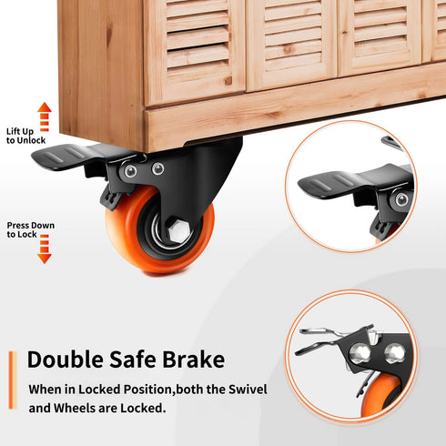 Caster Wheels Set of 4, Heavy Duty TAYLOON Locking Industrial Casters with No Noise Polyurethane Wheels