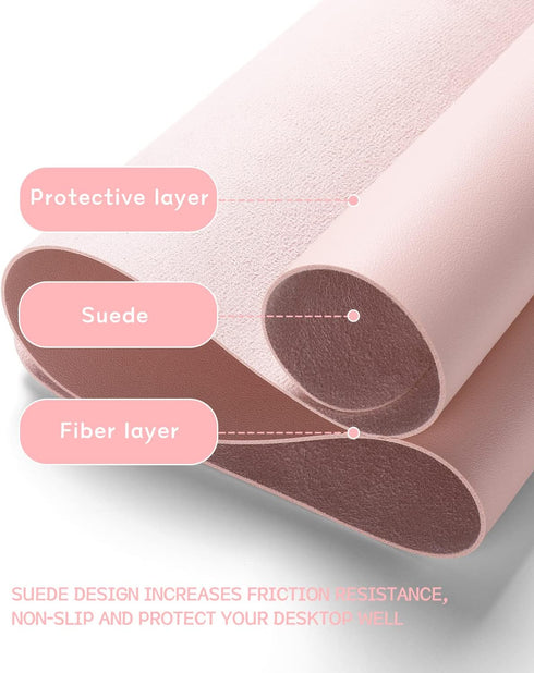 YSAGi Non-Slip Desk Pad, Waterproof PVC Leather Protector, Ultra Thin Large Desk Blotter for Office/Home