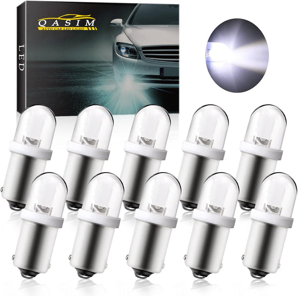 Qasim 6V BA9S Pinball LED Light Bulb, Pack of 10, for Arcade Machines, Vintage Radio Light, White